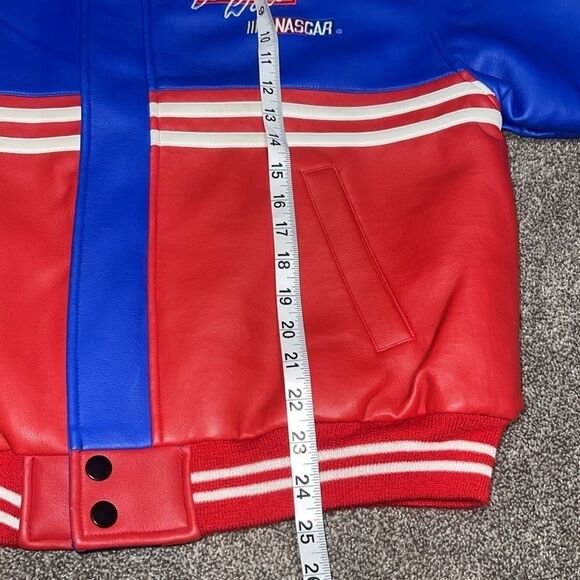 Nascar Rusty Wallace Chase Letterman Jacket Red White Blue Coat Men's Large L - Picture 10 of 11